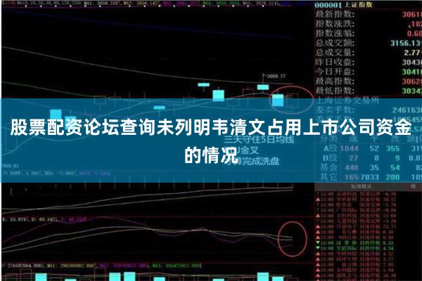 股票配资论坛查询未列明韦清文占用上市公司资金的情况